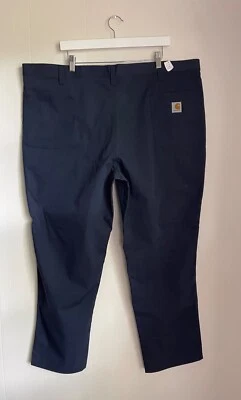 Carhartt Ripstop Pants Navy Relaxed Fit Biocomponent 44 x 30 #7453320 Workwear - Image 1 of 4