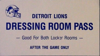Boleto de vestidor Detroit Lions pase bueno ambos vestuarios después del juego Foto 1 de 2