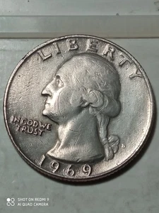 CUARTO DE DOLAR 1969 CECA D CON ERRORES ANVERSO Y REVERSO MUY RARO BUEN ESTADO - Picture 1 of 19