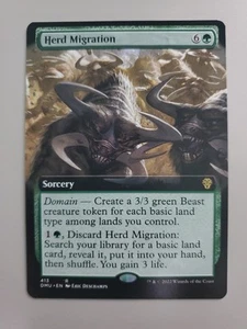Magic The Gathering Herd Migration Dominaria United arte extendido raro - Imagen 1 de 1