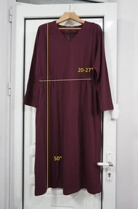 Abito lungo Gudrun Sjoden tg L elasticizzato cotone biologico rosso - Foto 1 di 5