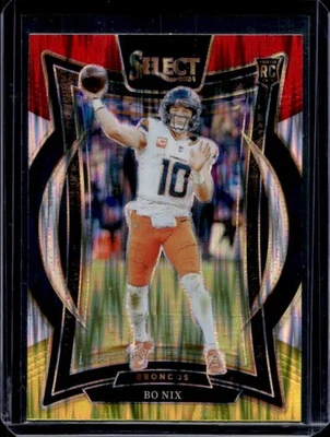 2024 Select Bo Nix Concourse RC Red and Yellow Prizm Shock #30 Broncos - Image 1 of 2