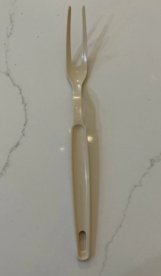Vintage EKCO Beige Nylon 11” Meat Serving Carving Fork Made in USA Kitchen Tool - Image 1 of 4