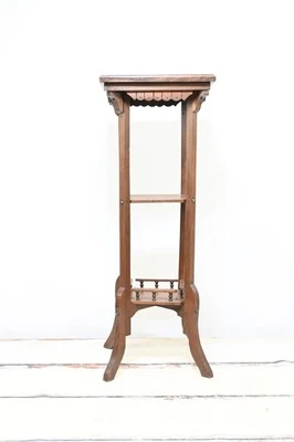 Antiguo. EASTLAKE Madera Tallada Nogal Planta Helecho Soporte Alrededor de principios de 1900 Foto 1 de 4