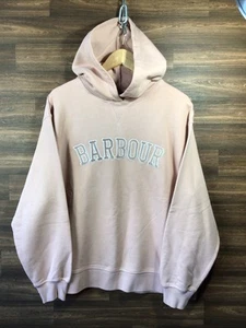 Barbour Pink “Northumberland” Oversized Overlayer Hoodie Size 12-14 Ex Con - Picture 1 of 9