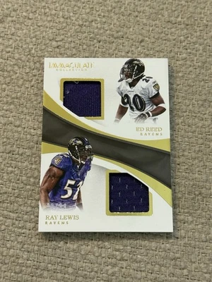 Ray Lewis Ed Reed 2017 Immaculate Collection Jersey #32/99 - Image 1 of 2