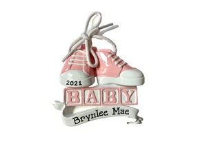 Stivaletti Rosa - Decorazione Personalizzata 1° Natale Bambina - Foto 1 di 1