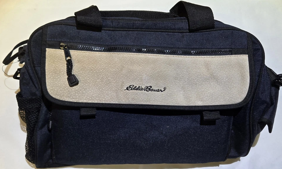 Bolsa de pañales para bebé Eddie Bauer - grande azul marino y tostado - cambiador, portabiberones Foto 1 de 2