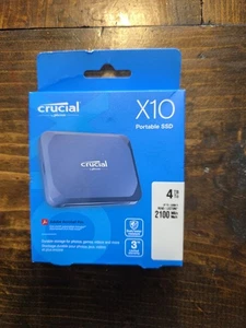 Crucial - X10 4TB External USB-C SSD - Blue*BRAND NEW*NEVER OPENED* - Afbeelding 1 van 2