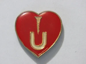 Pin atornillado, pasador de solapa esmalte vintage rojo - Imagen 1 de 2