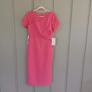 JS Collections Women Lissett Tea Length Dress Size 8 Wedding Guest In Camellia - Picture 1 of 21