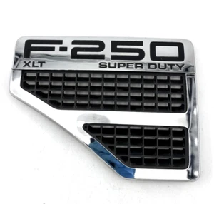 Ford F-250 Super Duty XLT Left Fender Emblem Badge W/Vents Chrome 2008-2010 OEM - Bild 1 von 2