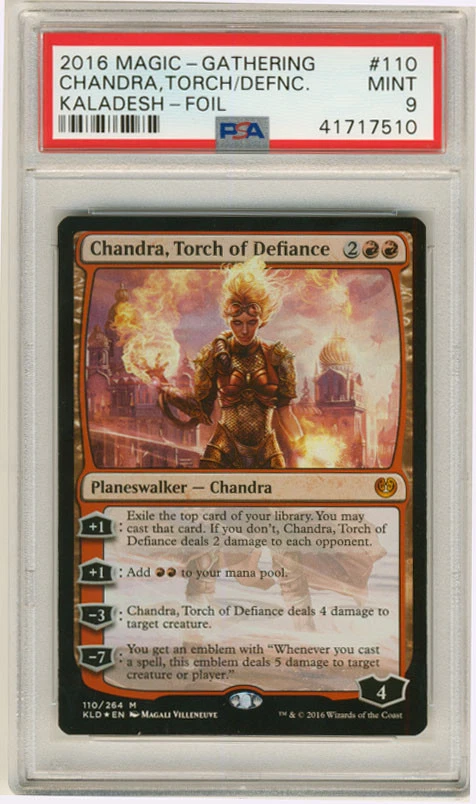 MAGIC MTG KALADESH CHANDRA, TORCH OF DEFIANCE #110 FOIL PSA 9 MINT #*  - Image 1 of 1