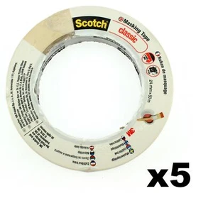 Scotch Masking Tape Original Painting Home Painters Tape 24mm x 50m 5 Rolls - Picture 1 of 4
