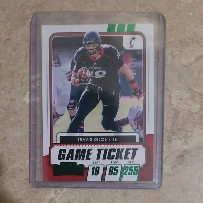 2021 Panini Contenders Draft Picks Game Ticket Green 04/49 Travis Kelce #28 - Image 1 of 2