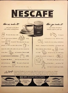 1942 Nescafe Instant Coffee How We Make It Vintage Print Ad - Picture 1 of 6