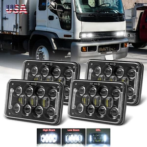 Faros halo LED de 4x6" para Chevy T6500 T7500 1997-2009 haz EMC alto bajo - Imagen 1 de 12