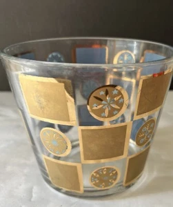 1960s MID CENTURY MODERN CULVER CARNIVAL PATTERN GLASS ICE BUCKET MCM BARWARE - Picture 1 of 7