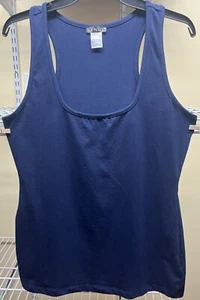 Venus Navy Blue Racerback Lean Curved Sleeveless Tank Top Women's Size Large New - Picture 1 of 9