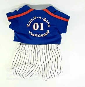 Build A Bear Workshop  2 Piece Outfit Varsity Baseball 01 Blue Jersey & Pants - Picture 1 of 8