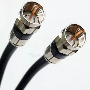 150ft BLK OUTDOOR RG6 COAXIAL CABLE WEATHER SEAL COMPRESSION FITTINGS - Picture 1 of 6