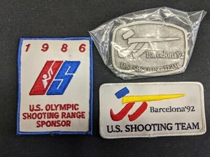 Lote de 1992 BARCELONA OLÍMPICA EQUIPO DE TIRO DE EE. UU. Artículos Parches y Hebilla de cinturón - Imagen 1 de 5