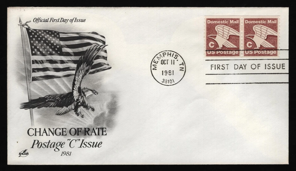 #1947 'C' Eagle-Coil Pair, Art Craft FDC **ANY 5=FREE SHIPPING** - Image 1 of 1