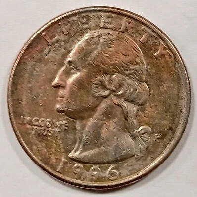 1996 P Washington Quarter Minting Error Improperly Annealed Missing Clad Layer  - Image 1 of 2