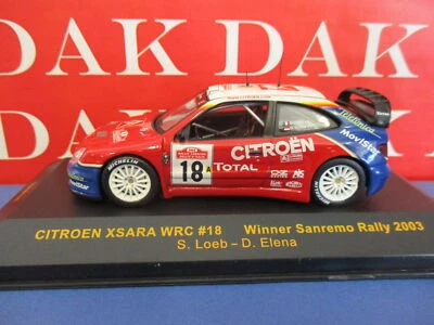 Die cast 1/43 Modellino Auto Citroen Xsara WRC Rally Sanremo 2003 S. Loeb - Immagine 1 di 4