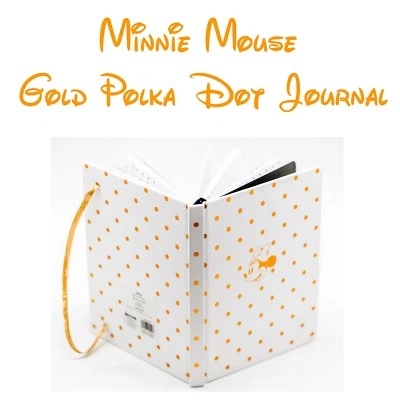 Disney Minnie Mouse Gold Polka Dot Journal Charm Bookmark Diary School Notebook - Image 1 of 4