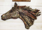 Rustic Faux Driftwood Finish Equine Mustang Horse Head Wall Decor Plaque 18"Wide