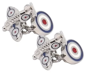 British WW2 Spitfire and Roundel War Plane Aeroplane Cuff links CUFFLINKS.DIRECT - Picture 1 of 9