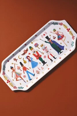 Bandeja para servir Rifle Paper Co Cascanueces Vacaciones Anthropologie Madera NUEVO Foto 1 de 3