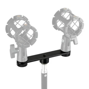 Camvate Doppel Mikrofonhalterungen Ständer Mikrofonhalterung T-Bar mit 5/8"-27 Schrauben - Bild 1 von 6