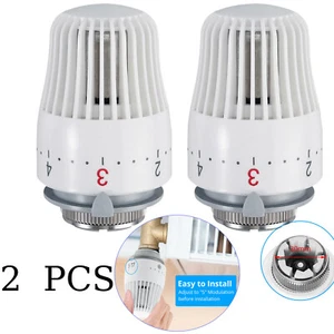 2x Thermostatkopf M30 Anschluss Thermostatventil Heizungsthermostat - Bild 1 von 12