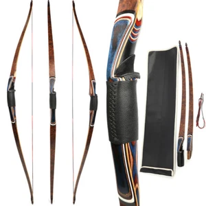 60'' Traditional Longbow 20-55lbs Takedown Triangle Bow Horsebow Archery Hunting - Picture 1 of 12