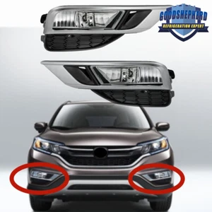 Lado derecho y derecho para Honda CR-V 2015 2016 lente transparente faros antiniebla delanteros + kits de interruptores - Imagen 1 de 9