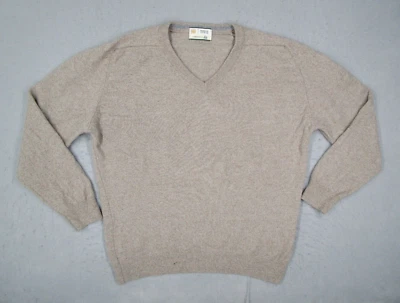 Suéter Marks Spencer Para Hombre Mediano Beige Cuello en V Lana de Cordero Manga Larga Pullover Foto 1 de 4