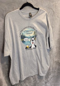 New Gildan Men's T Shirt Gray has Checcos Tavern MN Bear w/ Beer Emblem 2XL - Picture 1 of 4