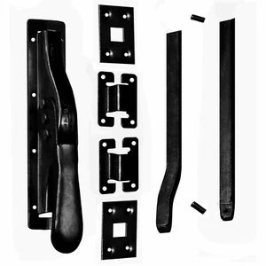 1 Set Tortreibriegel 2540 mm Torverschluss Türtreibriegel Stangen Schwarz 14 mm - Bild 1 von 4