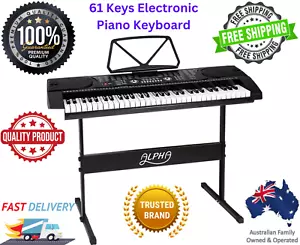 Alpha 61 Keys Electronic Piano Keyboard Digital Electric Stand Touch Beginner - Picture 1 of 7