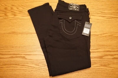 NWT MENS TRUE RELIGION JEANS Multiple Sizes Rocco Relaxed Skinny Flap Black $149 - Image 1 of 2