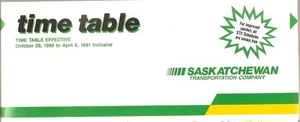 Horario de autobús - Saskatchewan Transportation Company - STC - 28/10/90 (Canadá) - Imagen 1 de 1