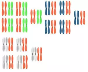 Hubsan X4 H107D 5x Orange w/ Green Blue and Clear Propellers - Picture 1 of 4