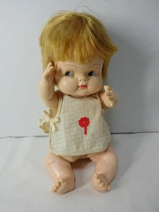 VINTAGE 1960ER-70ER JAHRE ESTRELA S.A. BRASILIEN ERDBEERBLOND BABY MÄDCHEN 10 ZOLL PUPPE NIEDLICH! - Bild 1 von 9