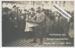 479- WK2 FOTO DANZIG den 11.4.1919 Verkündung des Belagerungszustandes - Bild 1 von 2