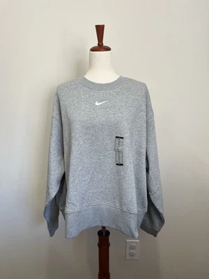 耐克 Sportswear Essential 抓绒运动衫 W’s Plus 1X 灰色 Heather DJ7667-063 — 第 1/4 张图片