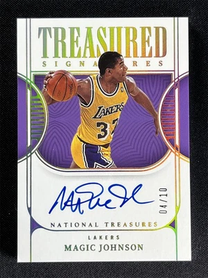 2022-23 Panini National Treasures Magic Johnson #TS-MJO Gold Signatures Auto /10 - Image 1 of 2