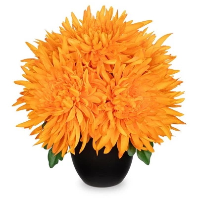 Flores artificiais de mães em vaso de flores de seda de crisântemo falso vaso de plantas F... - Imagem 1 de 4