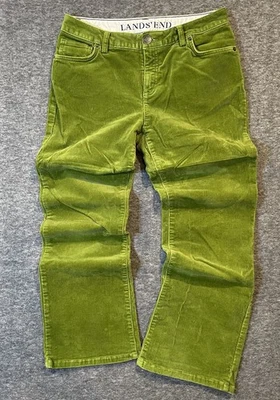 Lands’ End Corduroy Pants Women’s 6P Green Stretch Cotton Y2K Preppy Academia - Image 1 of 4
